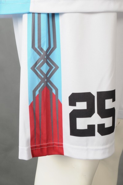 WTV178   Sample customized basketball sports suit online order color matching sports suit printed logo white+red V-neck    authentic basketball jerseys   tournament  jersey detail view-6